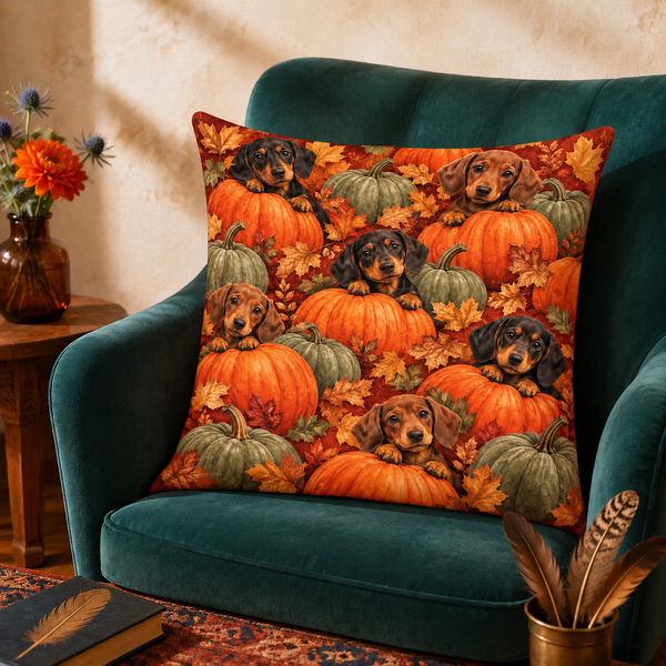Pumpkin Patch Dachshund Cushion Cover Set