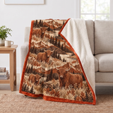Mountain Boho Highland Cow Sherpa Blanket
