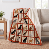 Sitting Dogs Patchwork Sherpa Blanket