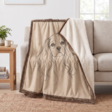 Line Art Spaniel Sherpa Blanket