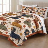 Sweater Dachshund Toss Quilt Set
