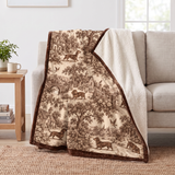 Dachshund Toile de Jouy Sherpa Blanket