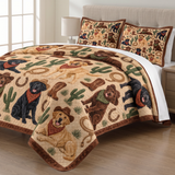 Western Cowboy Labradors Quilt Set