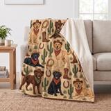 Western Cowboy Labradors Sherpa Blanket