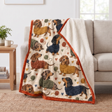 Sweater Dachshund Toss Sherpa Blanket