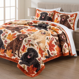 Watercolor Fall Labradors Quilt Set