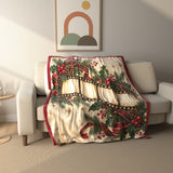 Christmas Film Strip Dogs Fleece Throw Blanket