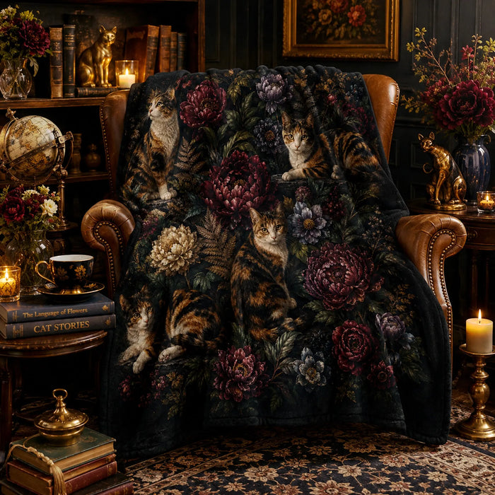 Dark Blossom Tabby Soft Throw Blanket — PawMoM