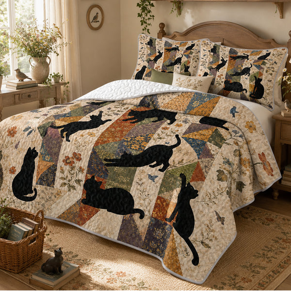 Harvest Patchwork Cat Quilt Set — part of The Complete Bed