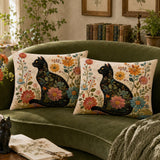 Chrysanthemum Garden Cat Pillowcase Set