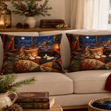Snowfall Window Kittens Pillowcase Set