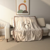 Line Art Spaniel Fleece Throw Blanket