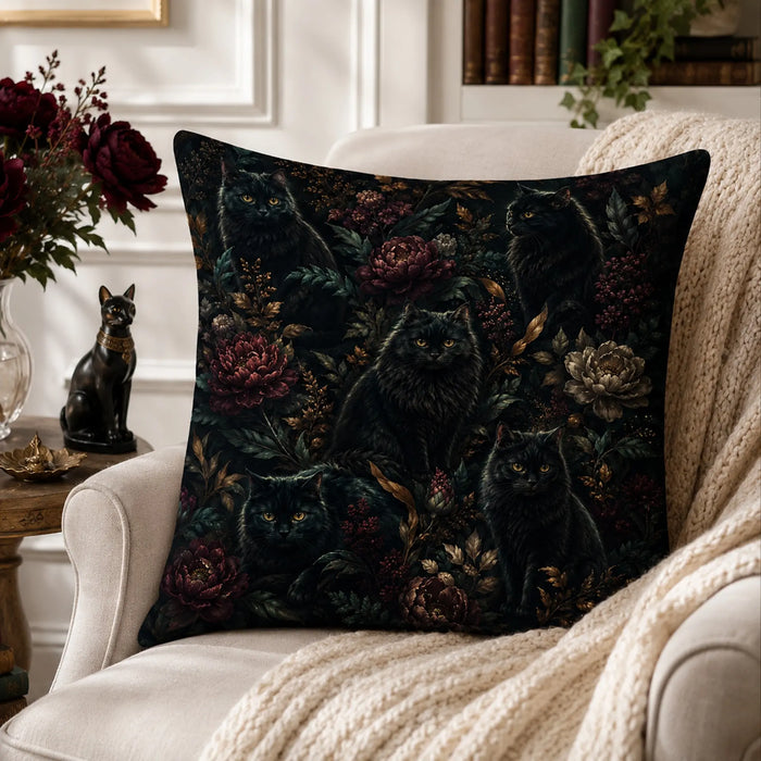 Midnight Peony Cat Cushion Cover Set — PawMoM