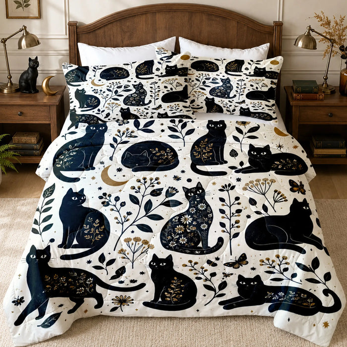 Moonlit Cat Silhouettes Quilt Set — PawMoM