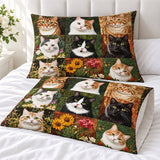 Patchwork Cat Portraits Pillowcase Set