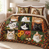 Patchwork Cat Portraits Duvet Cover Set – Cat Bedding