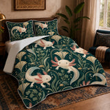 Art Deco Axolotl Quilt Set