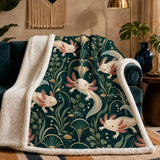 Art Deco Axolotl Sherpa Blanket