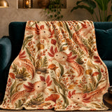 Autumn Copper Axolotl Fleece Throw Blanket