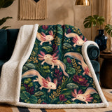 Jewel Botanical Axolotl Sherpa Blanket