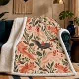 Terracotta Modern Axolotl Sherpa Blanket