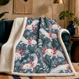 Winter Garden Axolotl Sherpa Blanket