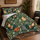 Art Deco Chicken Quilt Set