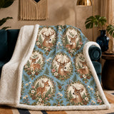 Botanical Medallions Deer Sherpa Blanket