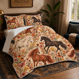 Autumn Copper Horse Quilt Set