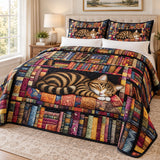 Library Nap Tabby Cat Quilt – Quilted Cat Bedspread