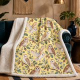 Tiny Ditsy Owl Sherpa Blanket
