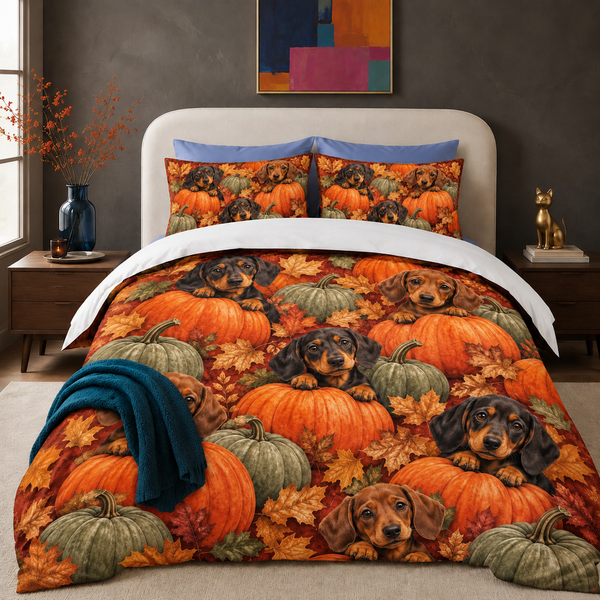 Pumpkin Patch Dachshund Comforter Set