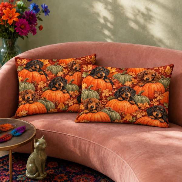 Pumpkin Patch Dachshund Pillowcase Set