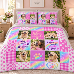Matching Plaid Patchwork Memory quilt set