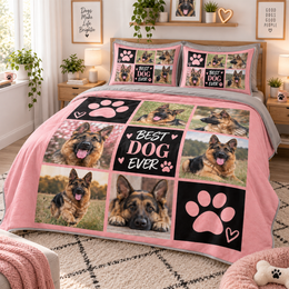 Matching Best Cat Ever Photo Collage quilt set