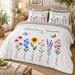 Matching Grandma’s Treasures Flower quilt set