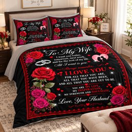 Matching Love Letter Roses quilt set