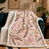 Blush Meadow Sea Turtle Sherpa Blanket
