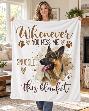 Whenever You Miss Me personalised blanket held open