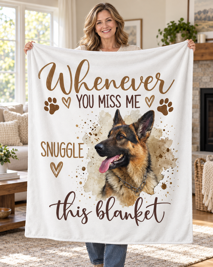 Whenever You Miss Me personalised blanket held open