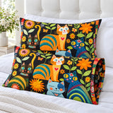 Sunflower Folk Cats Pillowcase Set